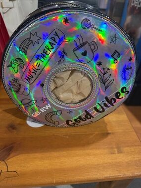 Good Vibes Holographic Party Tissue Holder - Silver